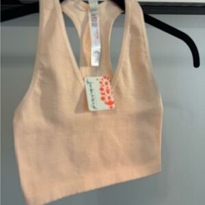 Free People Apricot Ribbed Tank